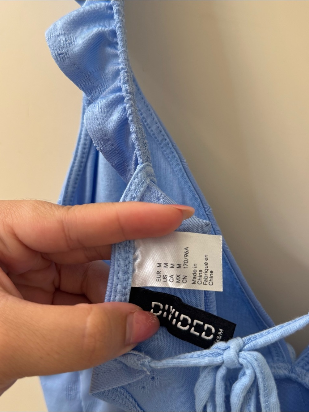 H&M Light Blue Eyelet Ruffle Strap Tank - Picture 3 of 4